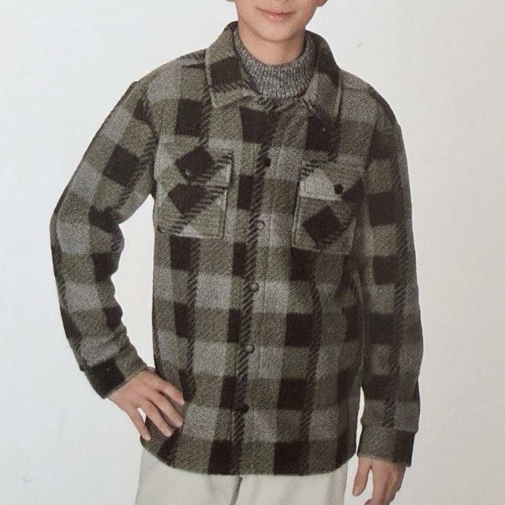 Quiksilver Black and Green Checkered Shirt jacket